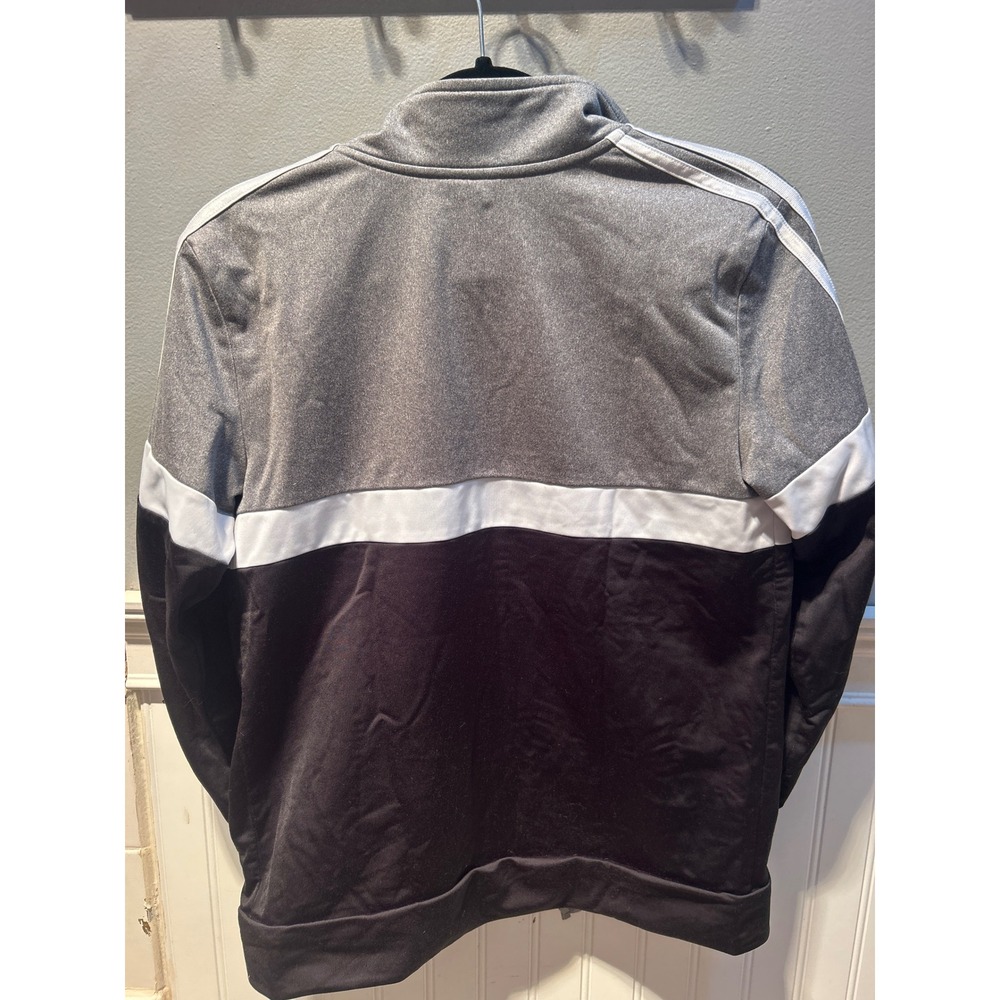 Adidas Boys Track Jacket Grey Black White Colorblock Full Zip Size Large 14/16‎ - Picture 7 of 7